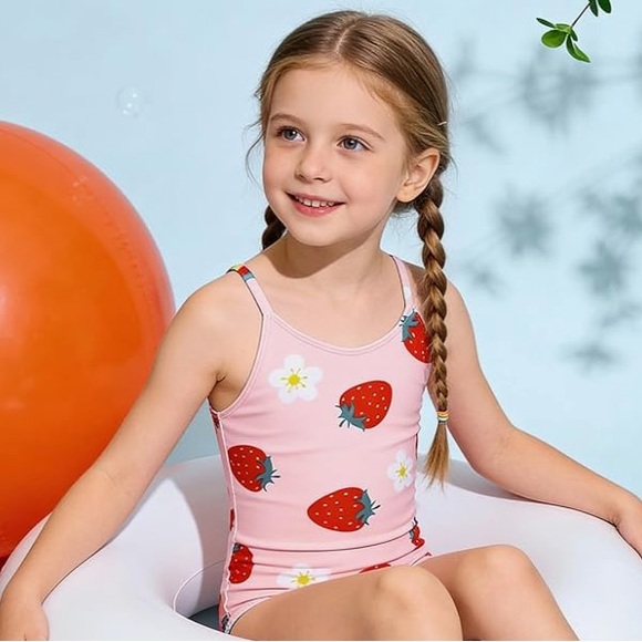Swimsuit Strawberry Print Pink NWT XXL(10/12) - Picture 2 of 2